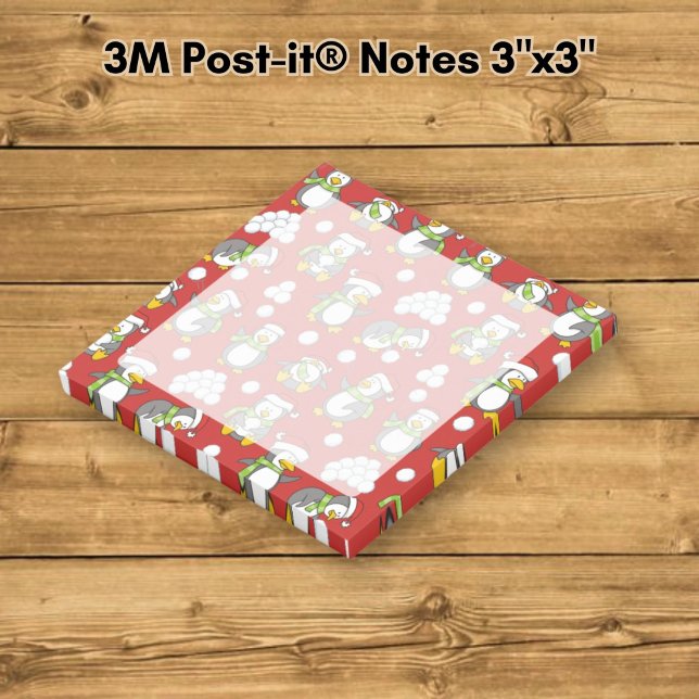 Post-it® Fond de manchots de Noël (Créateur téléchargé)