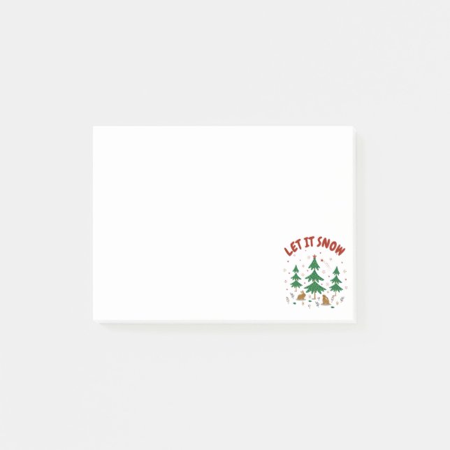 Post-it® Forêt de Noël étoilée avec lapins (Devant)