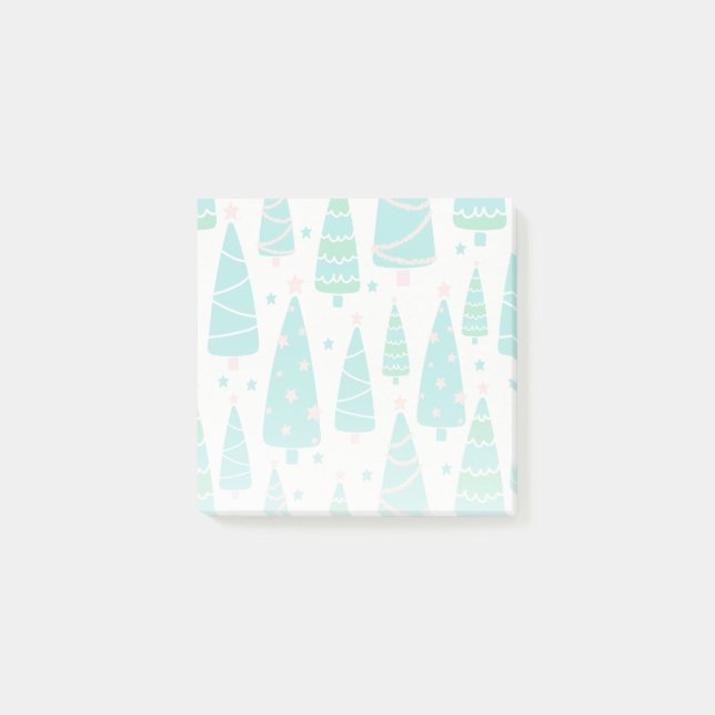 Post-it® Forêt de sapins de Noël Pastel (Devant)