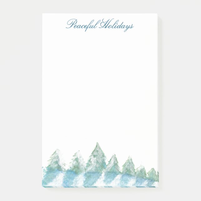 Post-it® Forêt hivernale paisible aquarelle Noël (Devant)