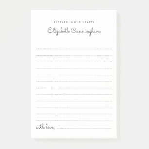 Post-it® Forever In Our Hearts Funeral Chic Partager un sou