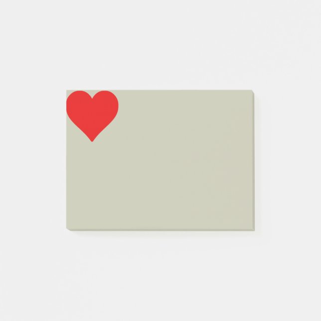 Post-it® Forme de cœur rouge amour classique minimalisme (Devant)