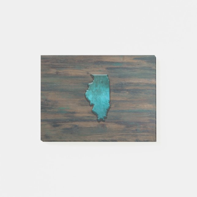 Post-it® Forme d'état de l'Illinois Turquoise (Devant)