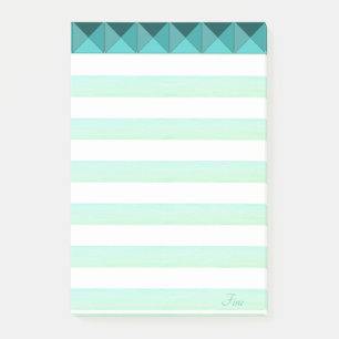 Post-it® Formes de pyramide de menthe verte & rayures