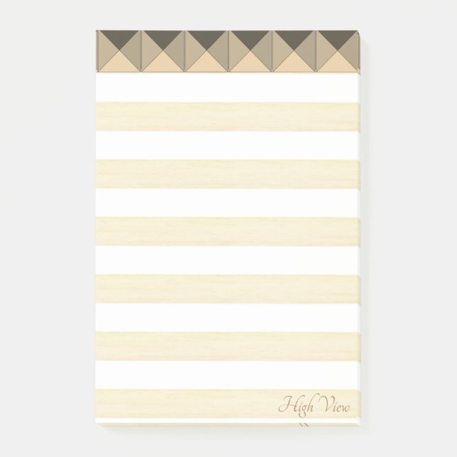 Post-it® Formes et rayures beige Tauge Pyramide (Devant)