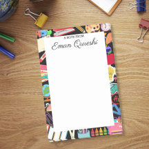 Fournitures scolaires colorées Professeur personna