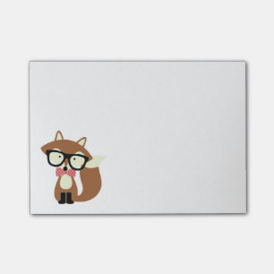 Post-it® Fox de brun de cravate d'arc et de hippie en verre