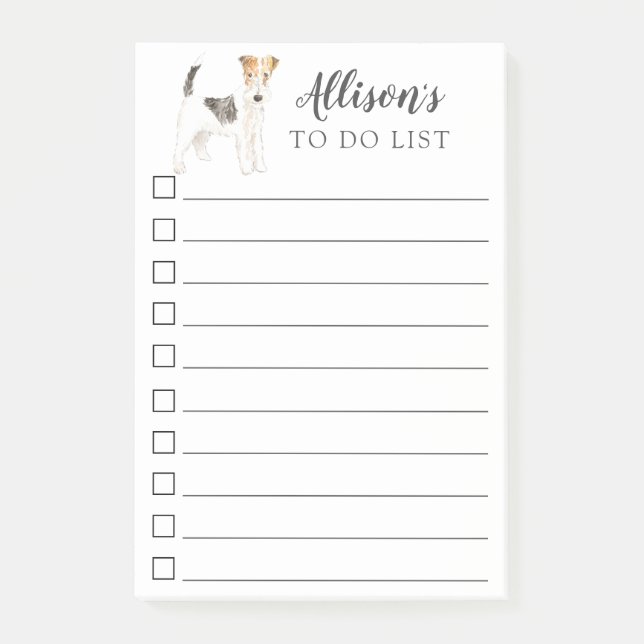 Post-it® Fox Terrier d'une chevelure de fil personnalisé (Devant)