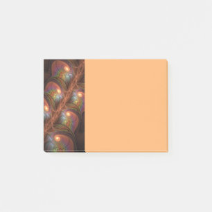 Post-it® Fractale marron trippy abstrait fluorescent coloré