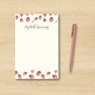 Post-it® Fraises de printemps aquarelle de ferme rustique
