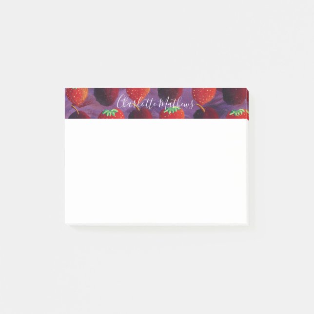 Post-it® Fraises et prunes fruits Simple Moderne (Devant)