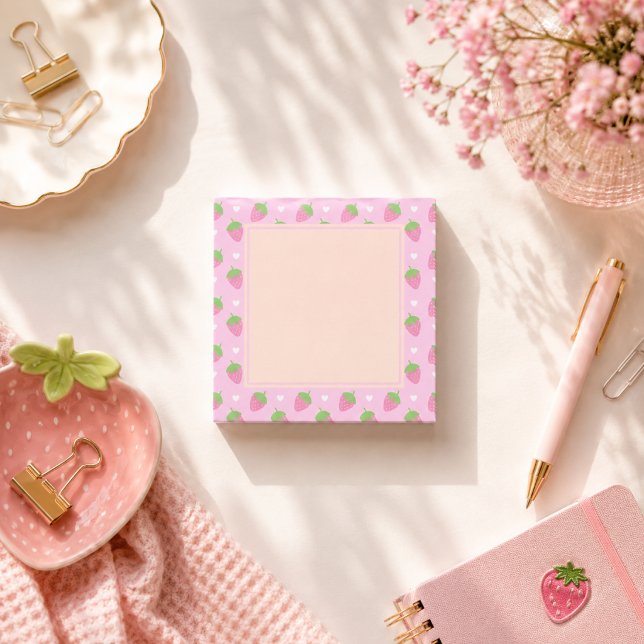 Post-it® Fraises Rose Classique  (Créateur téléchargé)