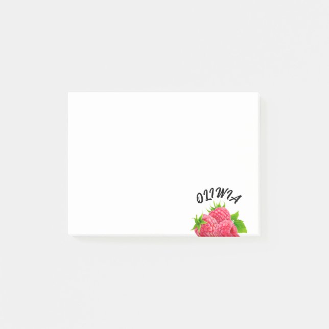 Post-it® Framboise mignonne Notes postales personnalisées (Devant)
