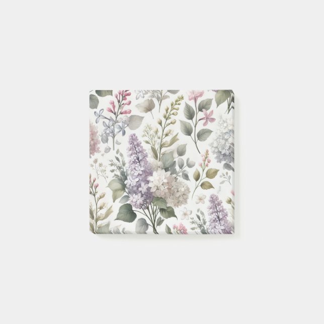 Post-it® Français Lilac Aquarelle Florale Printemps & Été (Devant)