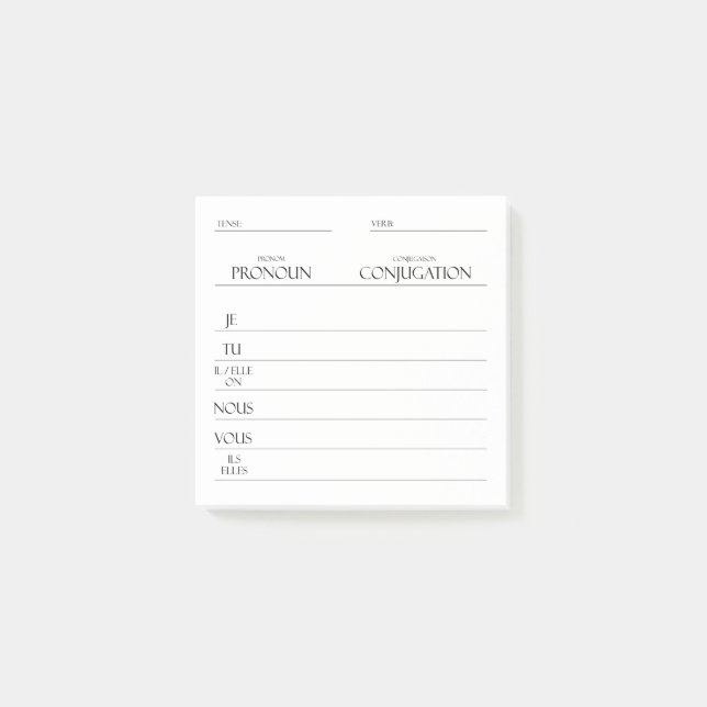 Post-it® Français | Pratique de conciliation Verbes (Devant)