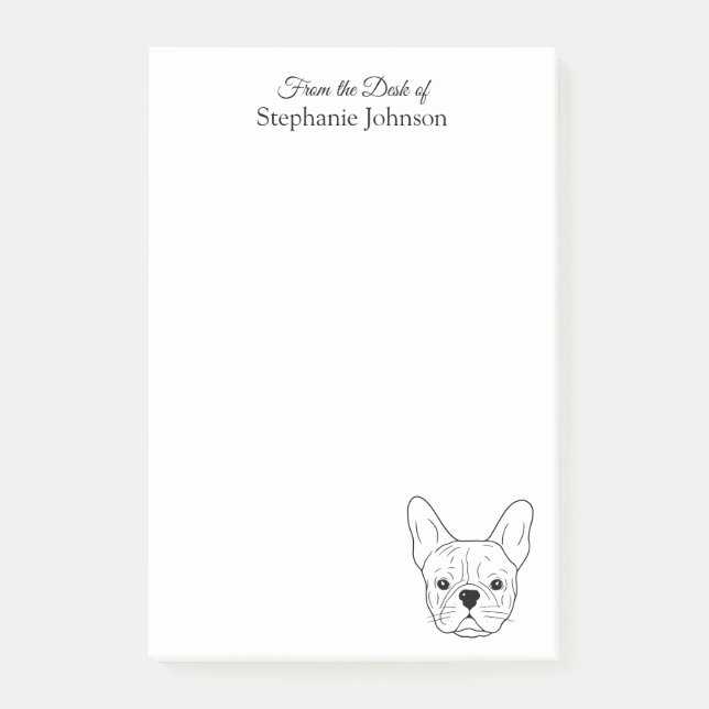 Post-it® Frenchie Monogram du bureau de French Bulldog  (Devant)