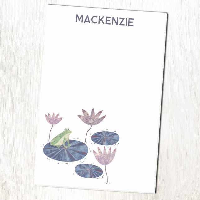 Post-it® Frog on a Lily Leaf Personalized (Fun Frog personalized custom name Post-it sticky notes)