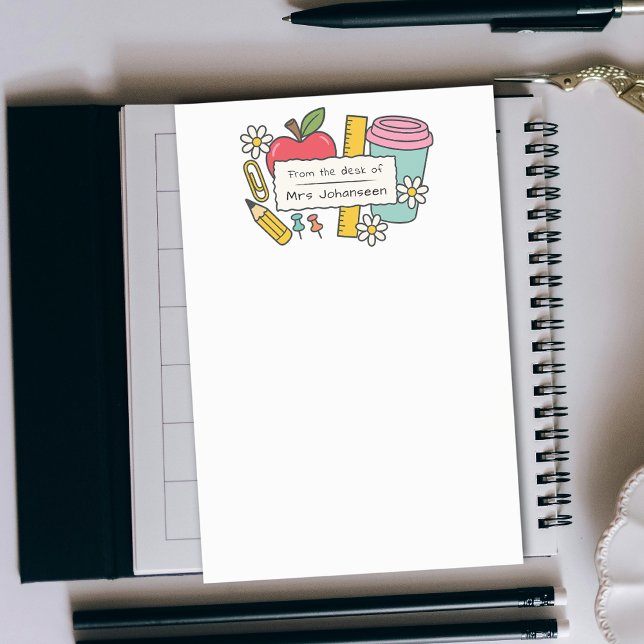 Post-it® From the Desk of Teacher Cute Personalized (Créateur téléchargé)