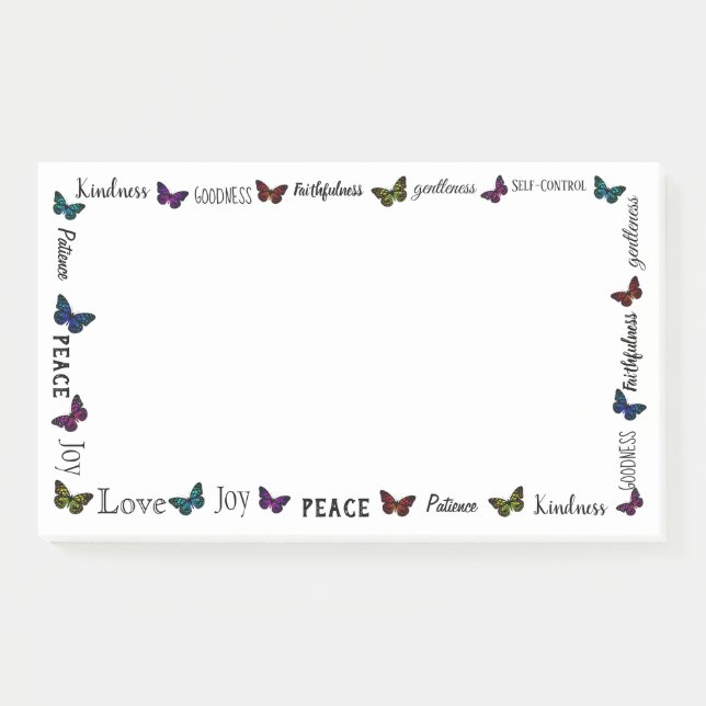Post-it® Fruits de l'esprit Bible Verse Papillon (Devant)