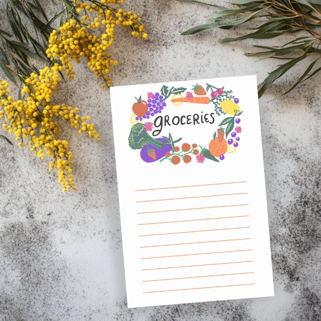 Post-it® Fruits et Légumes Illustration Liste d'épicerie (Fruit & Veggies Illustration Grocery Shopping List Post-it Notes
)