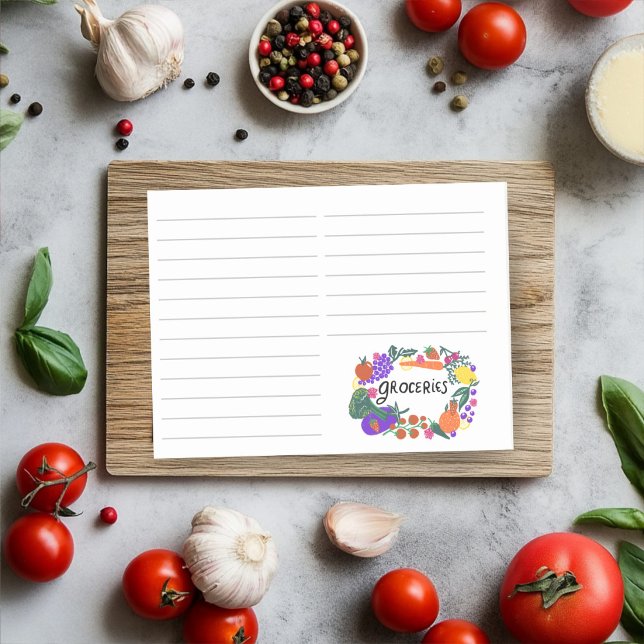 Post-it® Fruits et Légumes Illustration Liste d'épicerie (Fruit & Veggies Illustration Grocery Shopping List Post-it Notes
)