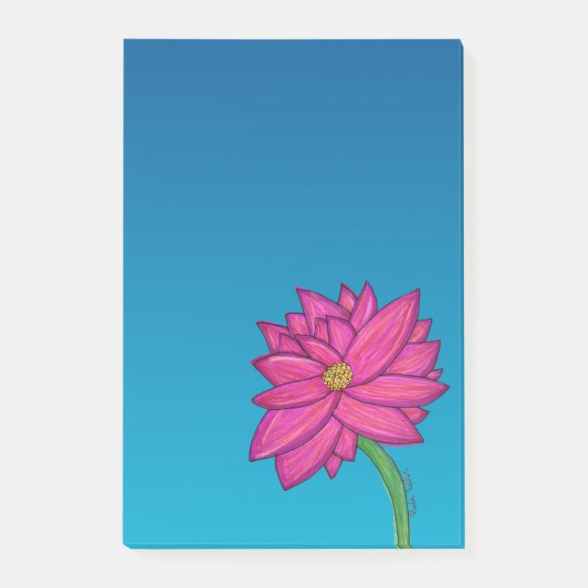 Post-it® Fuchsia Pink Flower Vertical Notes (Devant)