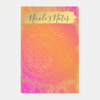Fuchsia Rose Orange & Or Mandala Indien Glamour