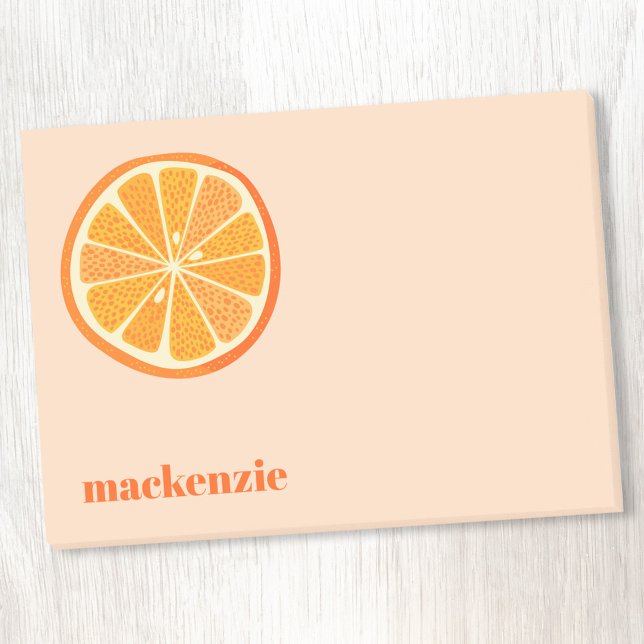 Post-it® Fun Citrus Orange Slice Personnalisé Nom (Fun orange citrus slice personalized custom name Post It sticky notes)