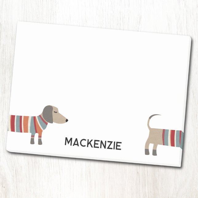 Post-it® Fun Dachshund Wiener Dog Personnalisé (Fun Dachshund Wiener Sausage Dog personalized custom name Post-it sticky notes)