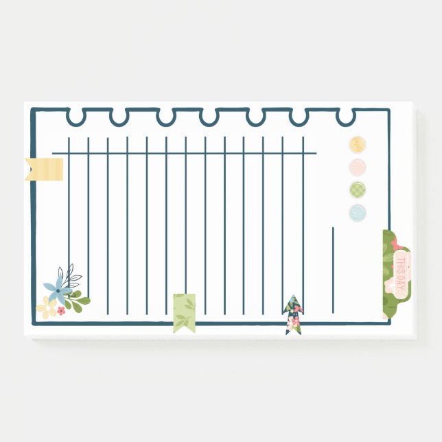 Post-it® Fun Flowers & Onglets Notes Lrg Post-it (Devant)