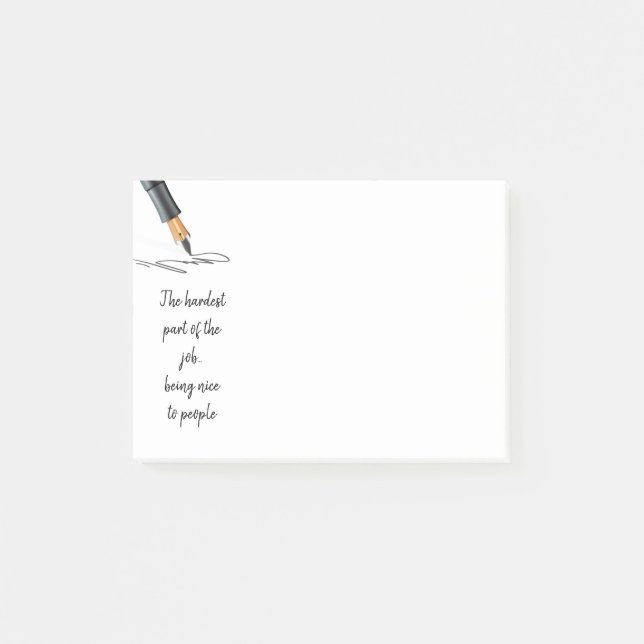 Post-it® Fun Hardest Être Nice aux gens Citer mème Humour (Devant)