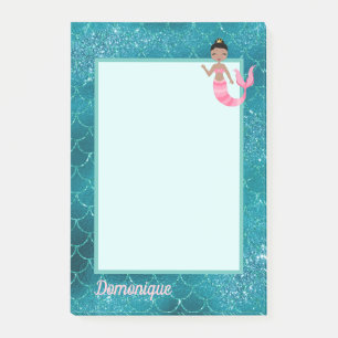 Post-it® Fun Mermaid en rose avec Aqua Scales