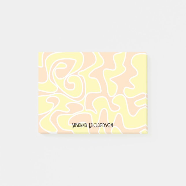 Post-it® Fun Peach Orange Lemon Jaune Nom personnalisé (Devant)