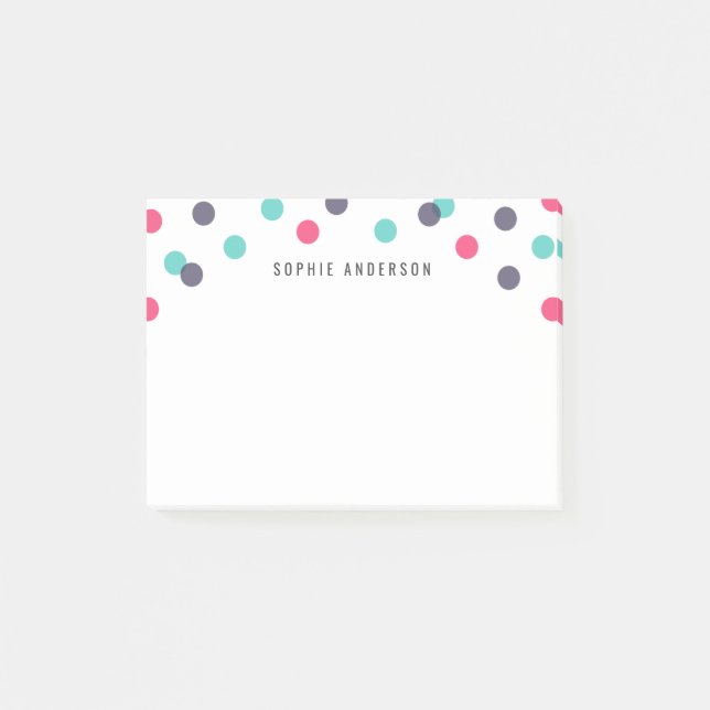 Post-it® Fun personnalisé Indigo rose Turquoise Confetti (Devant)