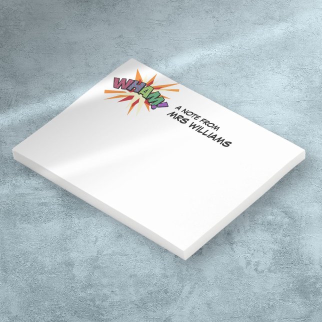 Post-it® Fun personnalisé livre de dessin moderne WHAM (Personalized Fun Modern Comic Book WHAM Post-it Notes)