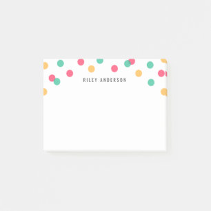 Post-it® Fun personnalisé Orange rose Turquoise Confetti