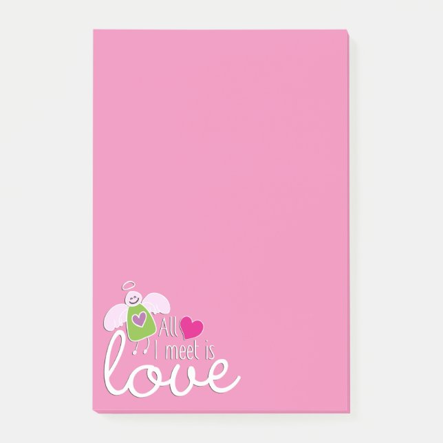 Post-it® Funny Angel - Tout ce que je rencontre est l'amour (Devant)