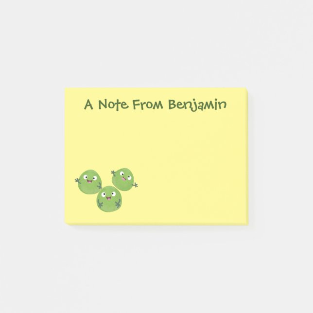 Post-it® Funny Brussels sprouts légumes caricature (Devant)
