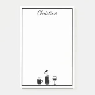 Post-it® Funny Coffee Golf Vin Personnalisé Post-it Notes