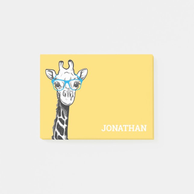 Post-it® Funny Geek Giraffe Yellow Post-it Notes (Devant)