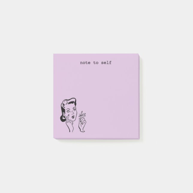 Post-it® Funny Lavender Purple Rétro femme de ménage rappel (Devant)