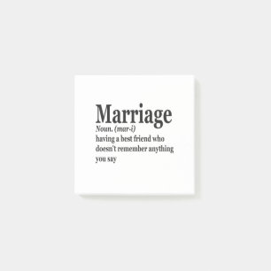 Post-it® Funny Mariage Définition Couple Mari Femme Cadeau