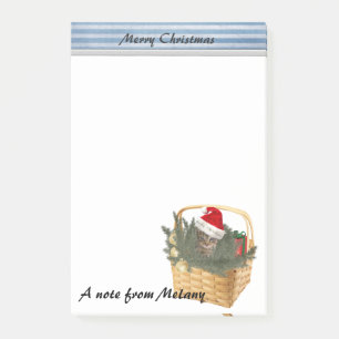 Post-it® Funny mignon fille Holiday Père Noël chat monogram