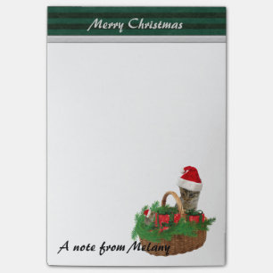 Post-it® Funny mignon Holiday Père Noël chat et souris mono