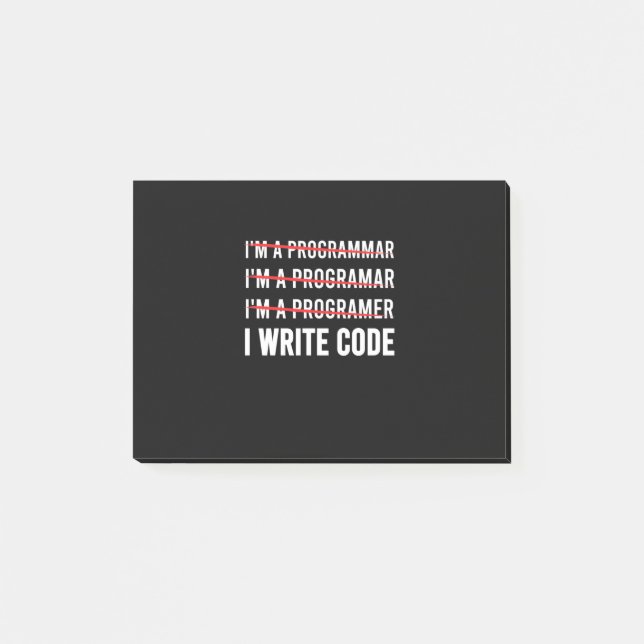 Post-it® Funny Programmer I Wite Code (Devant)