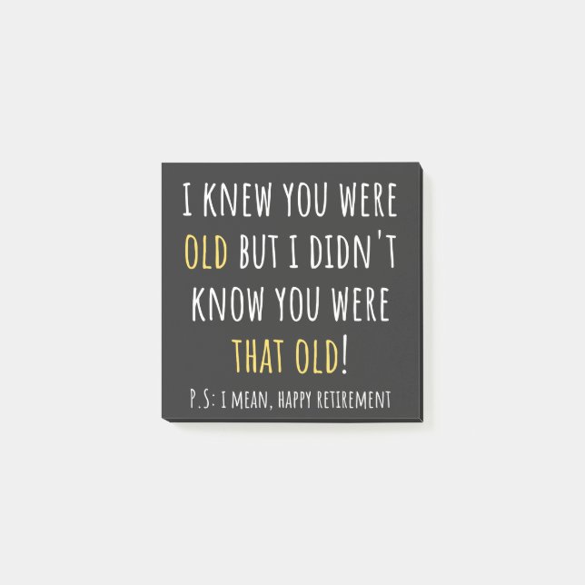 Post-it® funny retirement, retired, retired teacher, retire (Devant)