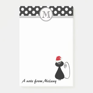 Post-it® Funny whimsical Père Noël chat pois monogramme