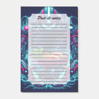 Post-it® Futuristic Cyberpunk Robot Neon Food Ramen
