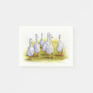 Post-it® Gaggle of Geese Walking Away, peinture d'aquarelle