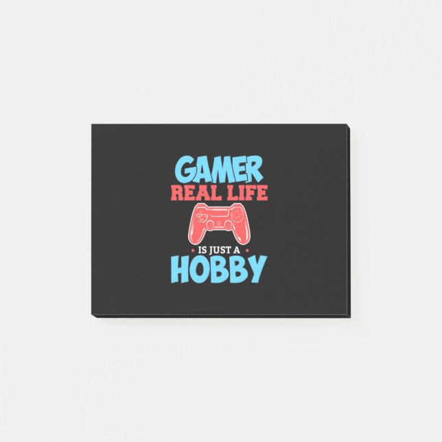 Post-it® Gamer Real Life Est Juste Un Hobby (Devant)